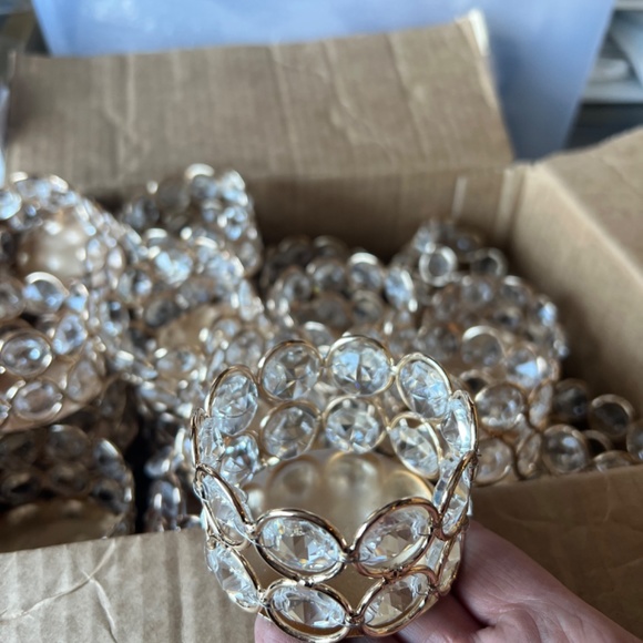 Amazon.com: DEVI Gold Votive Candle Holders 24 Pcs, Mercury  Gold crystal tea light votives